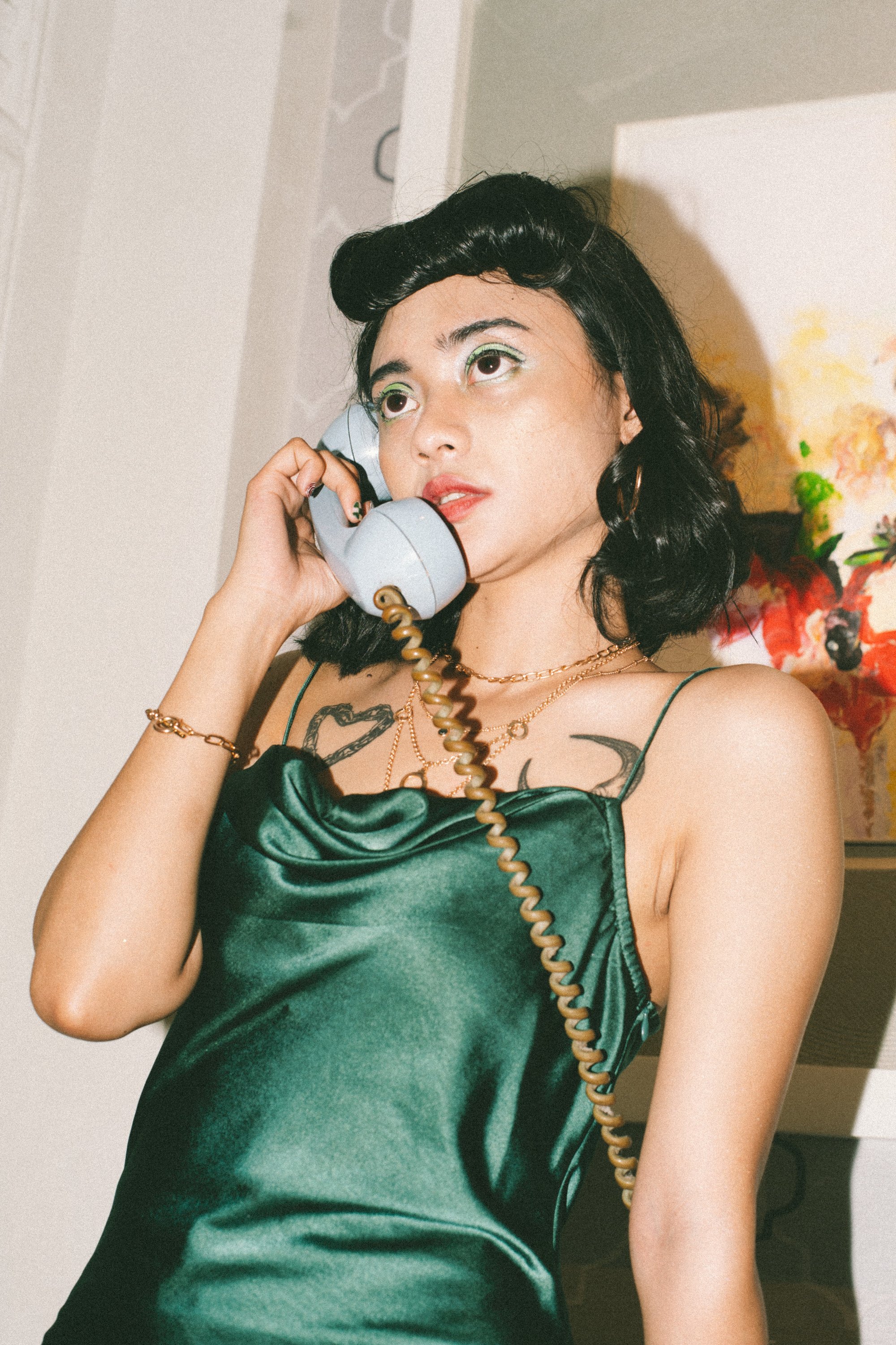 Woman with Retro Telephone